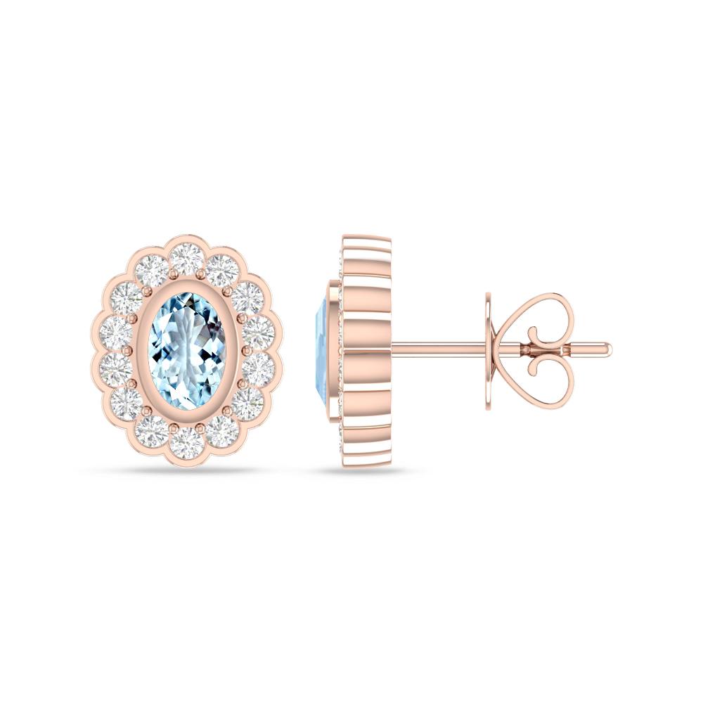 Rose Gold - Aquamarine